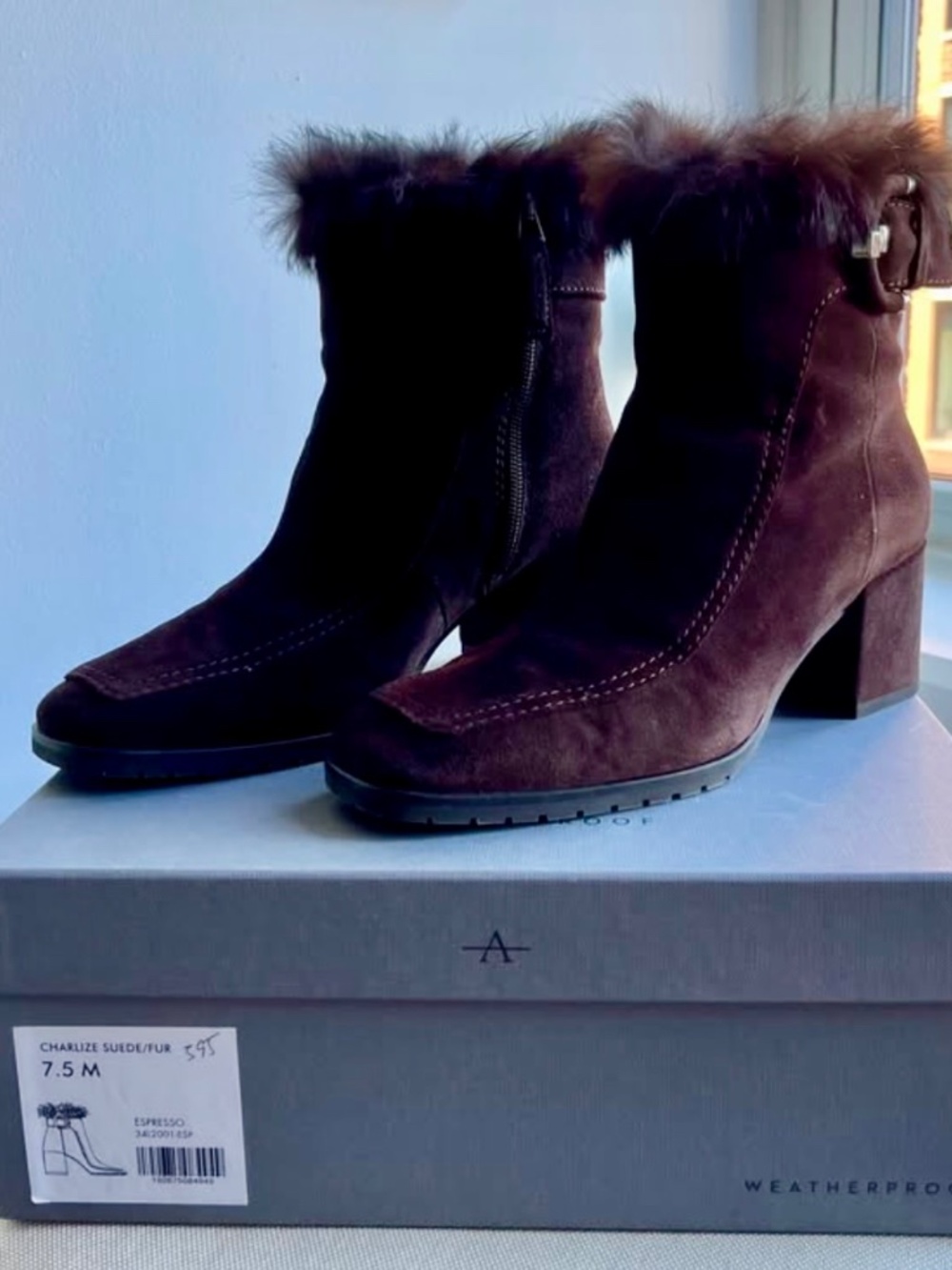 Aquatalia Suede Shearling Lined Bootie